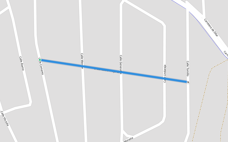 Urbanización Alijares walking route map in Otura