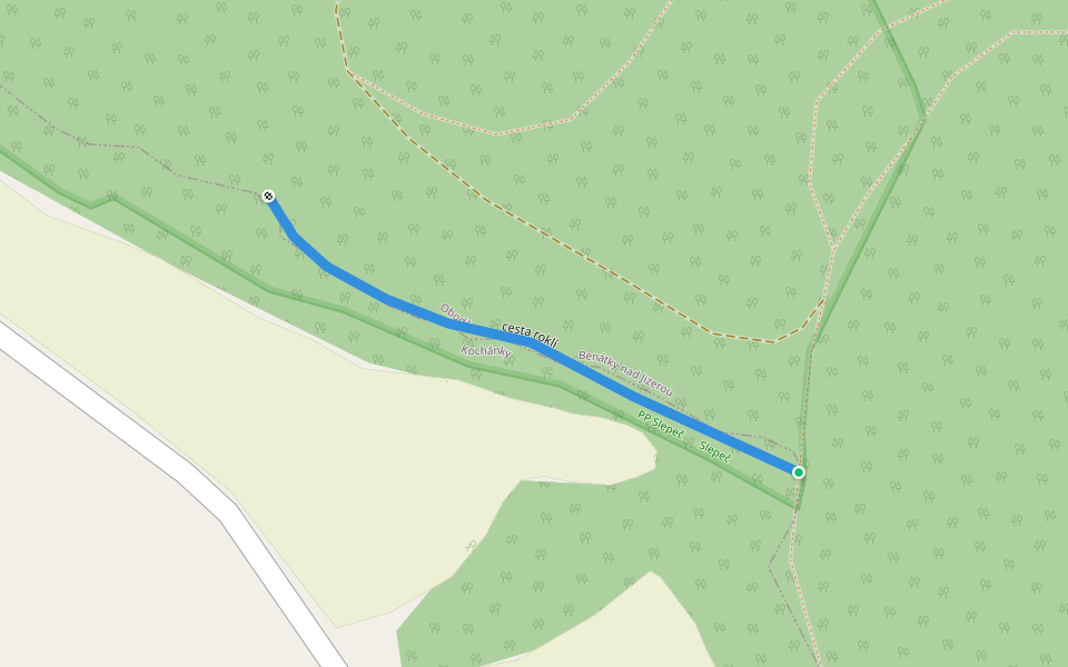 cesta roklí walking route map in Kochánky
