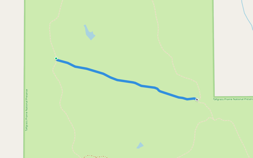 Gas House Cutoff walking route map in Strong City