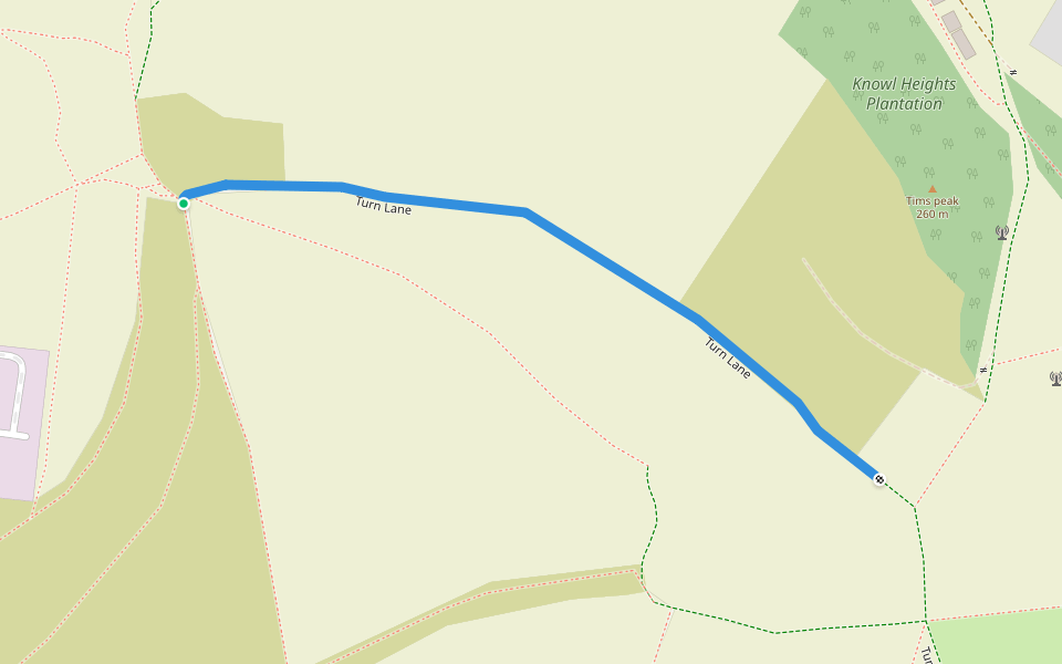 Turn Lane walking route map in Darwen