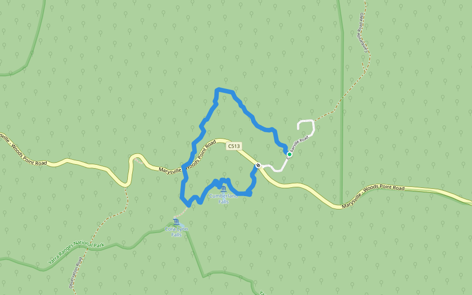 Cumberland Walk walking route map in Cambarville