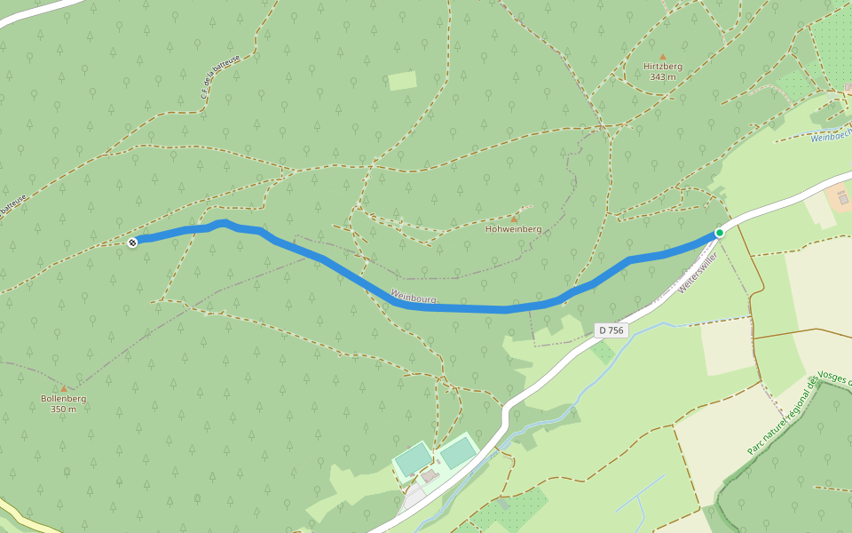 C.F. du Hohweinberg walking route map in Weinbourg