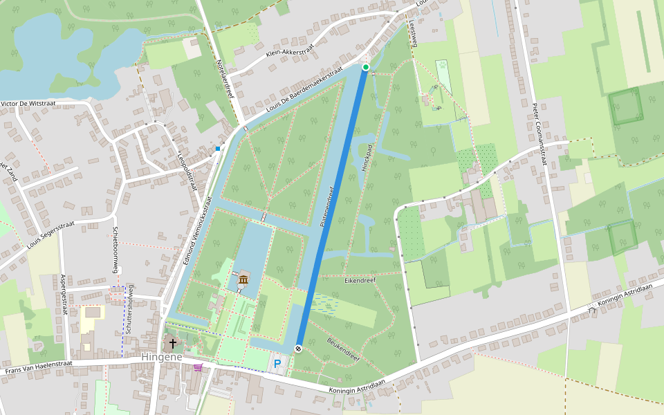 Platenendreef walking route map in Bornem