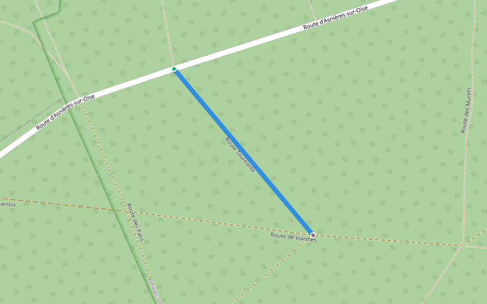 Route Tournante walking route map in Asnières-sur-Oise