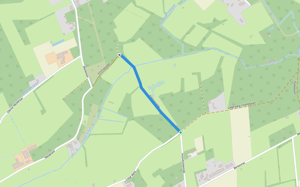 Emmapadje walking route map in Zoersel