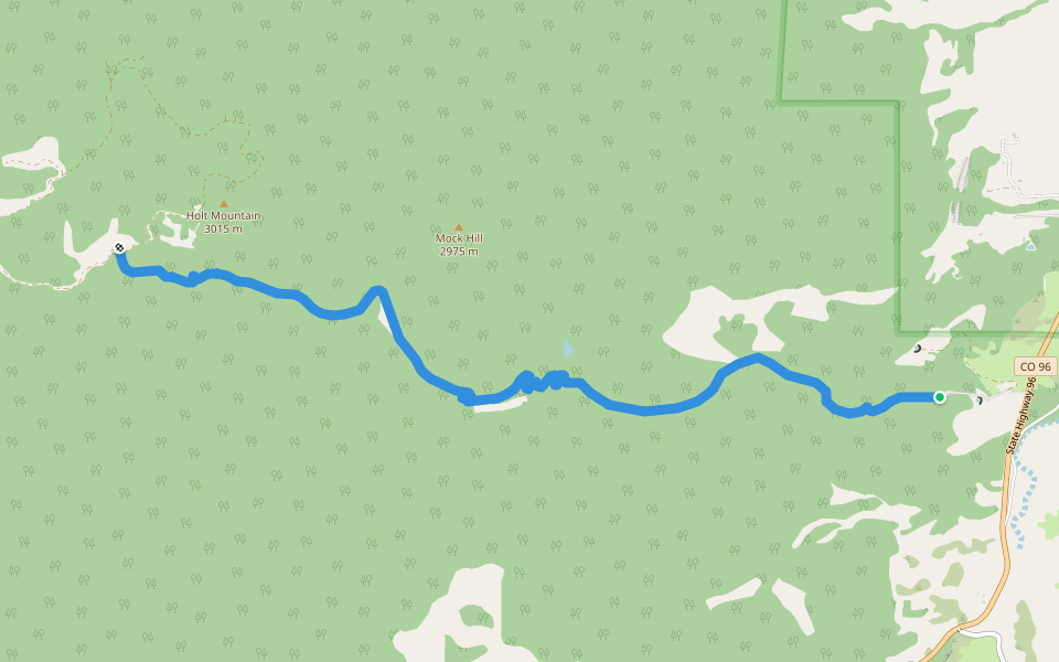 Lewis Creek Trail walking route map in Wetmore