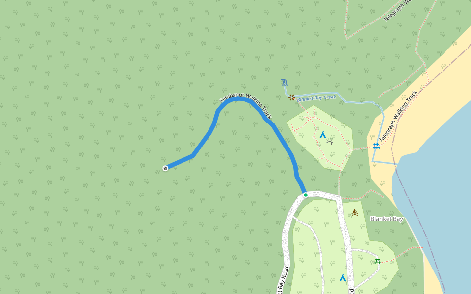 Katabanut Walking Track walking route map in Cape Otway