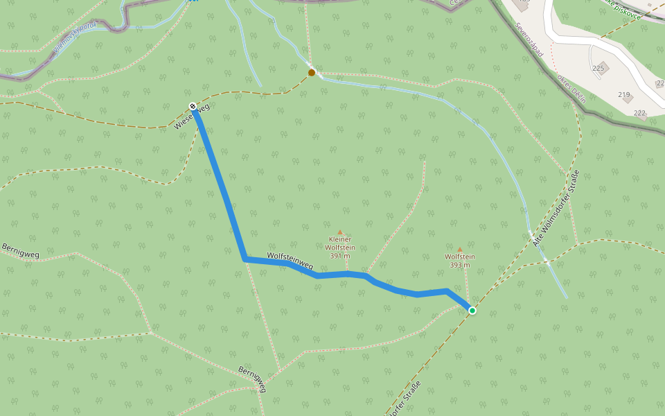 Wolfsteinweg walking route map in Vilémov