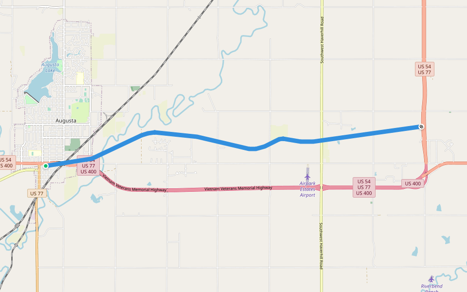 Iron Horse Trail (Railbanked) walking route map in Augusta