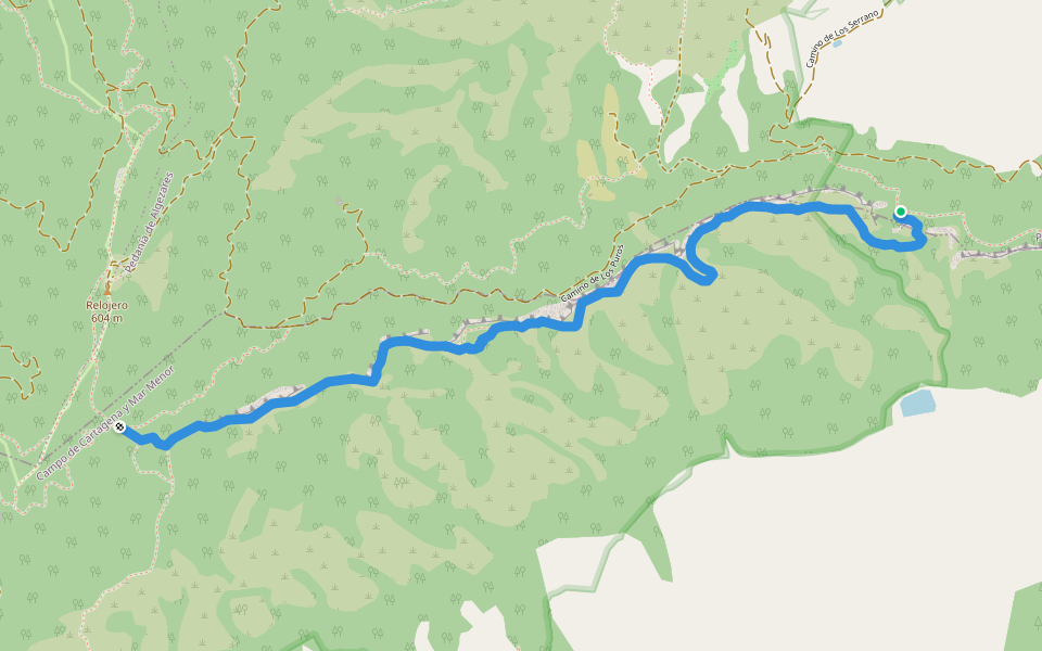 Senda Muralla de King Kong walking route map in Murcia