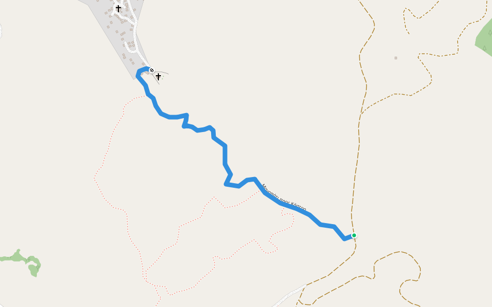 Μονοπάτι προς Κάστρο walking route map in Limenaria