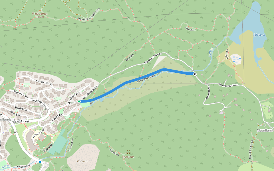 Maudlandsstien walking route map in Riska