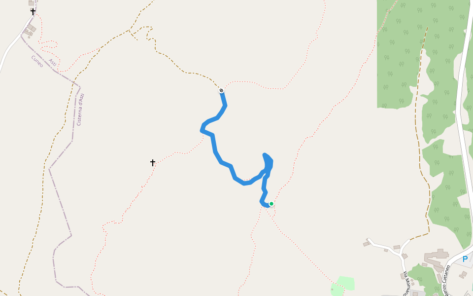 S.1 e G.3 Cisterna walking route map in Cisterna D'asti