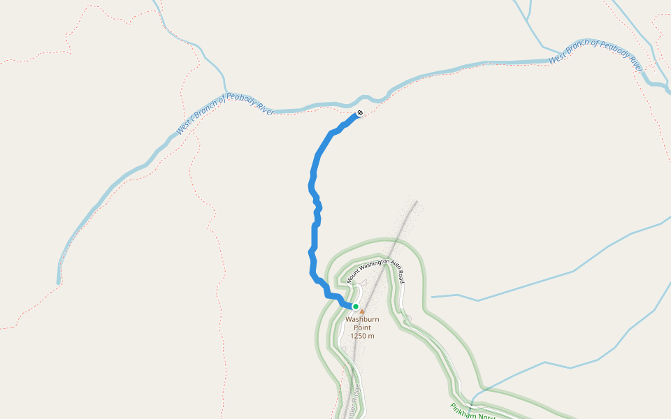 Chandler Brook Trail walking route map in Randolph