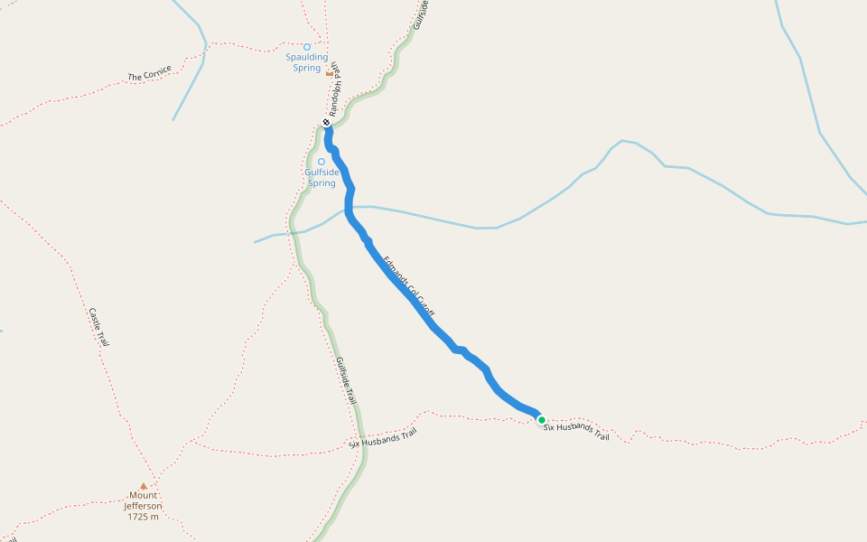 Edmands Col Cutoff walking route map in Randolph