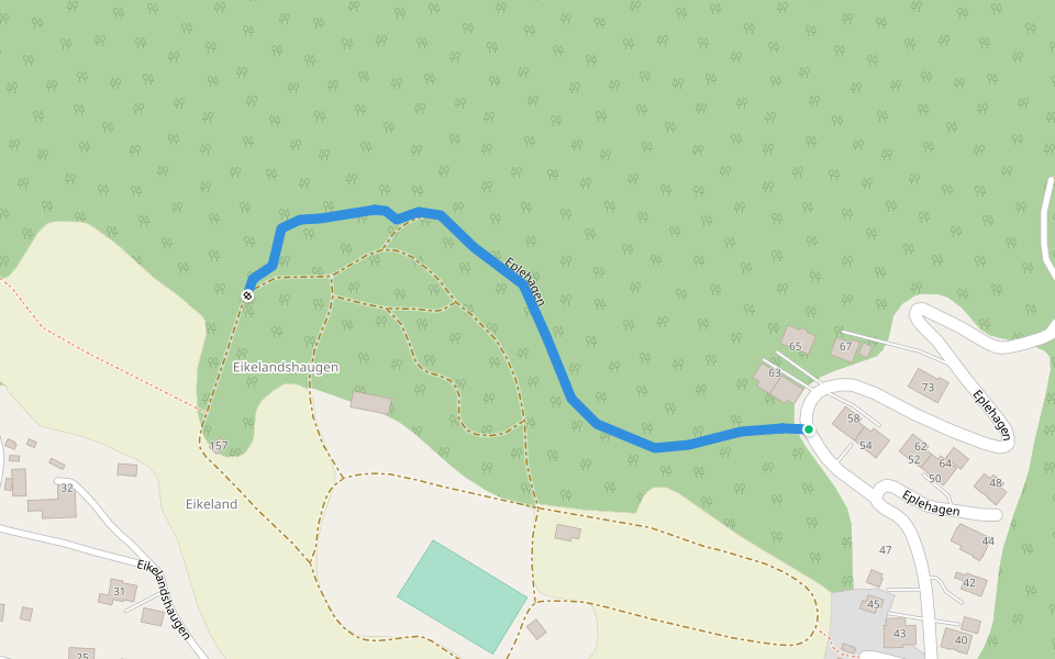 Eplehagen walking route map in Valen