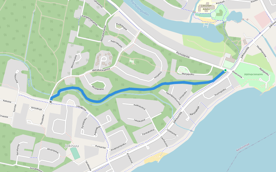 Pururata walking route map in Kemi