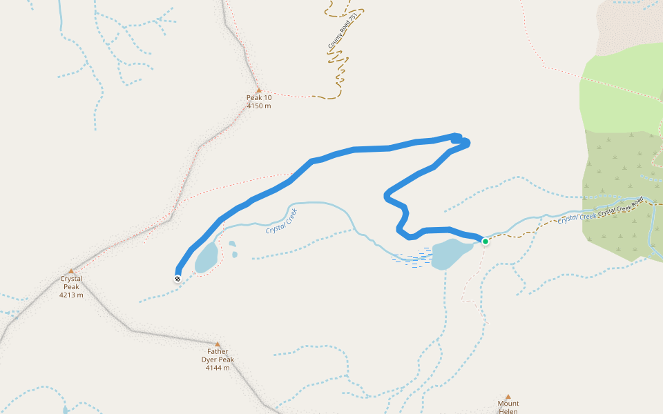 Crystal Trail walking route map in Breckenridge