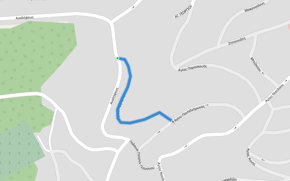 Αγίας Βαρβάρας walking route map in Levádhia