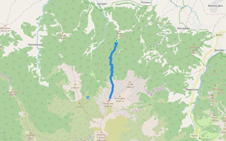 Патека до Пелистер, Антена и Големо Езеро walking route map in Magarevo