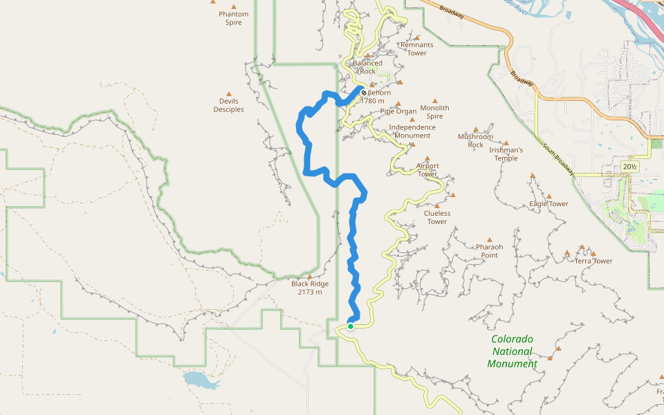 Black Ridge Trail walking route map in Grand Junction