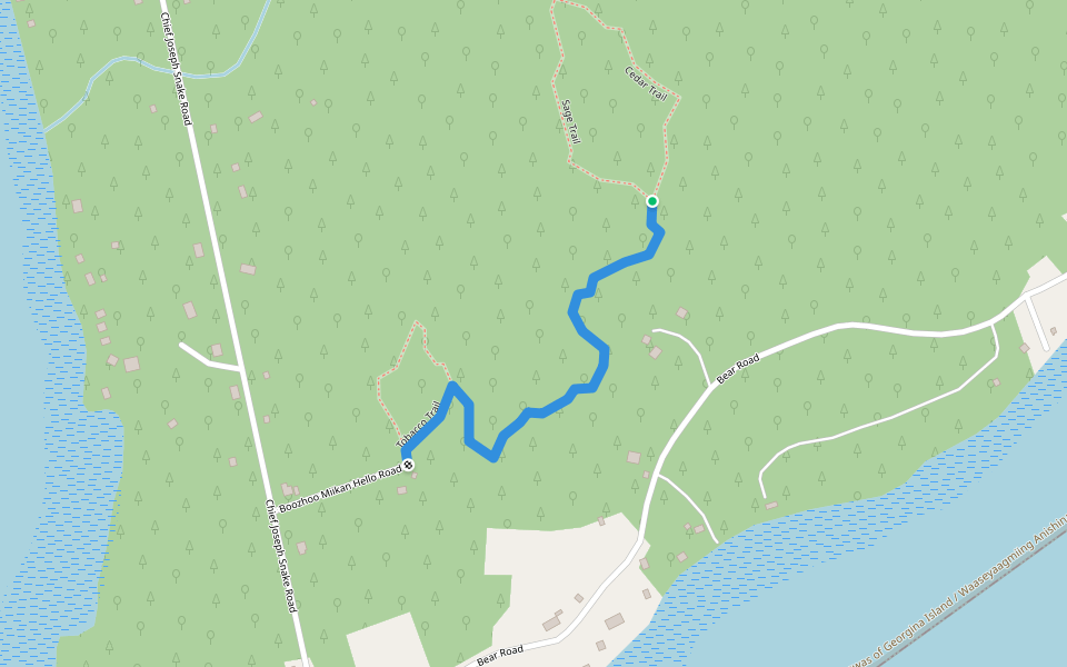 Tobacco Trail walking route map in Baldwin