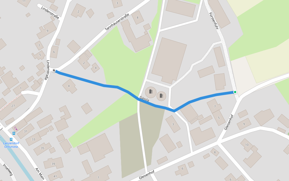 Gässla walking route map in Himmelkron