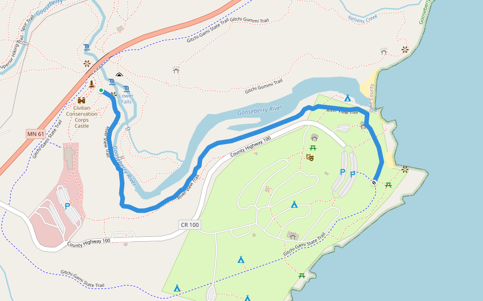 River View Trail walking route map in Two Harbors