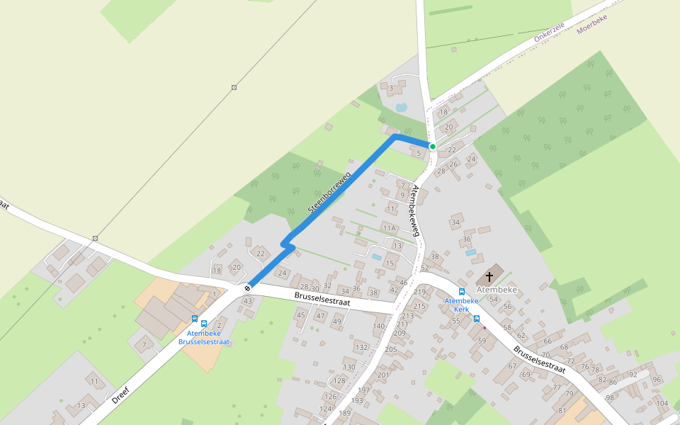 Steenborreweg walking route map in Geraardsbergen