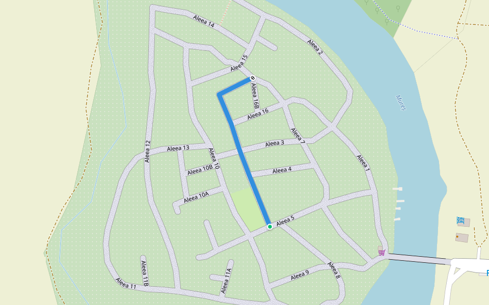 Aleea 6 walking route map in Arad