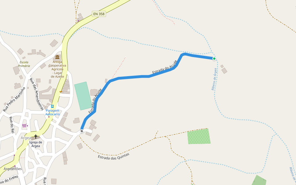 Estrada do Açude walking route map in Olaia