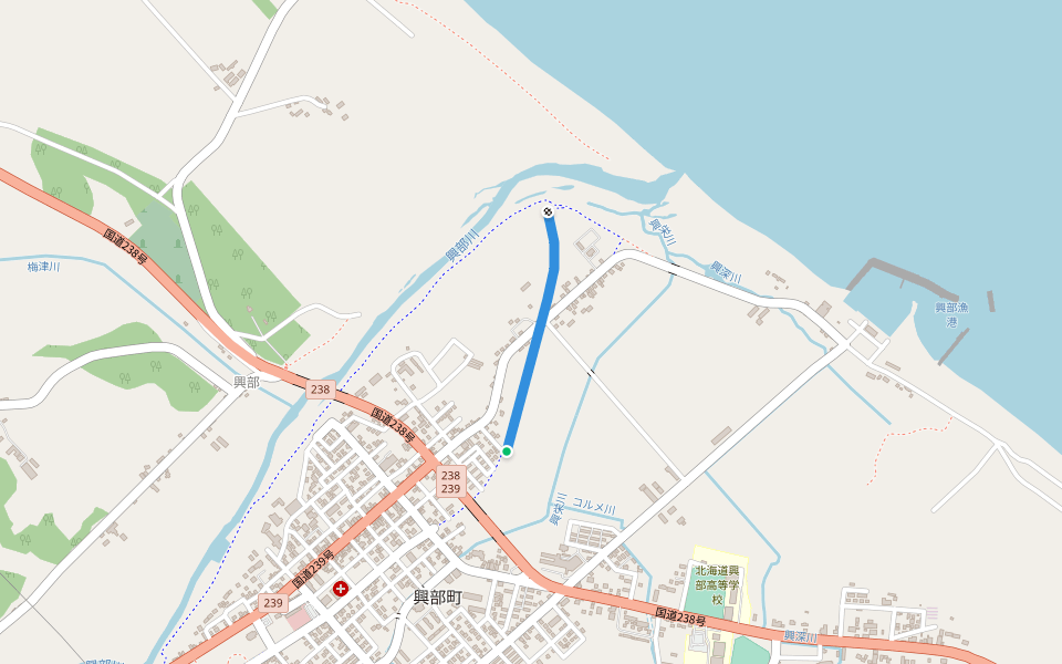興浜南線 walking route map in Okoppe