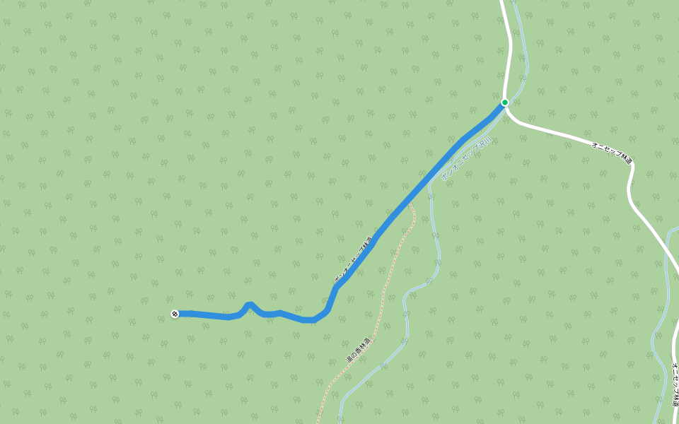 ポンオニセップ林道 walking route map in Kiyosato