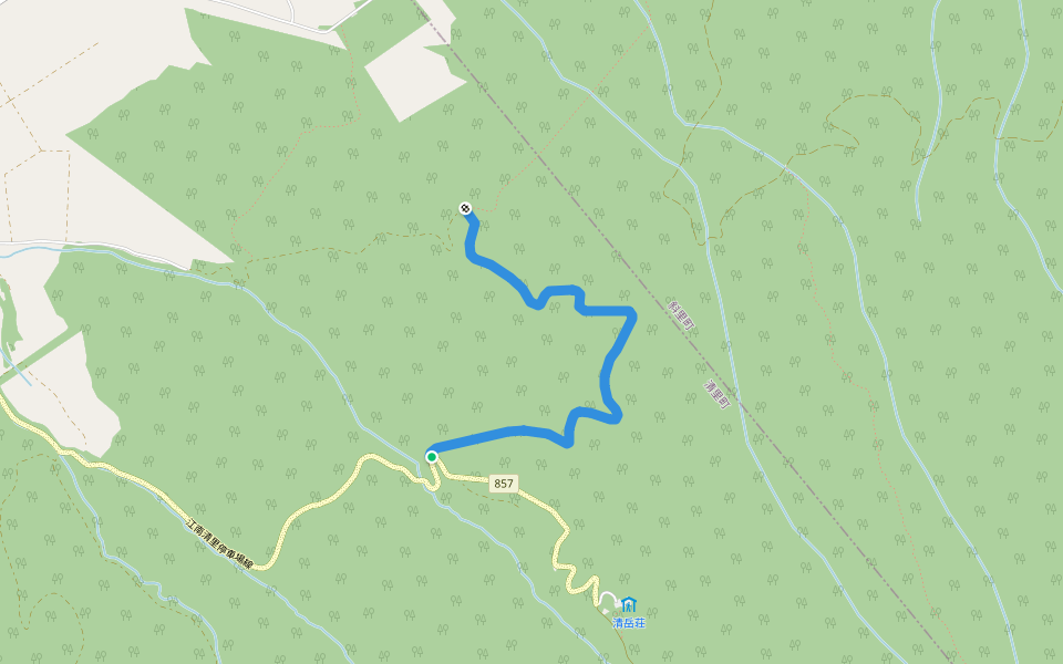 斜里岳林道 川里線 walking route map in Kiyosato