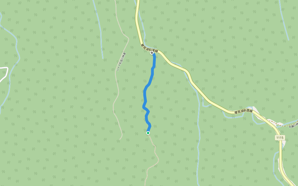 札鶴川林道摩周線 walking route map in Kiyosato