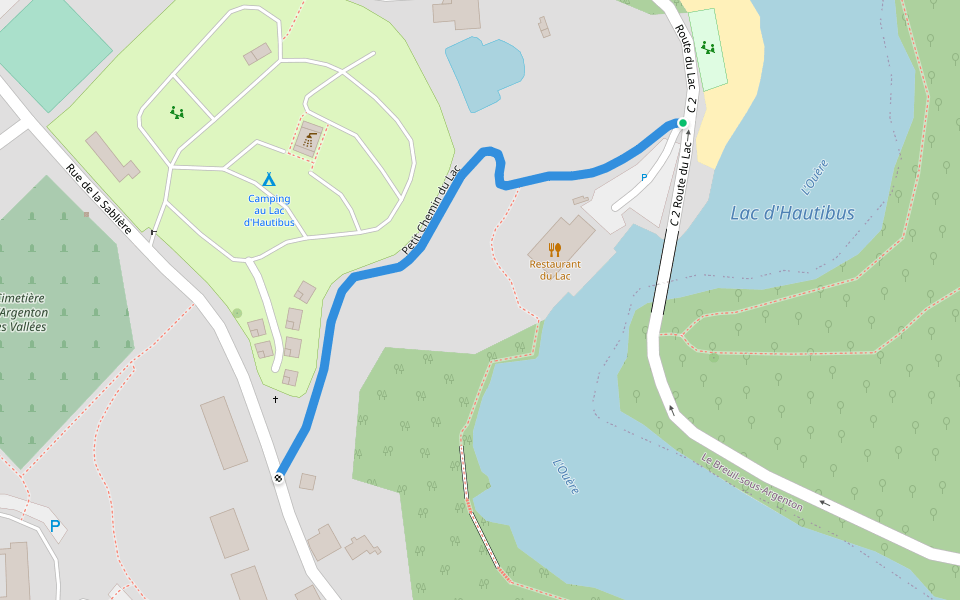 Petit Chemin du Lac walking route map in Argentonnay