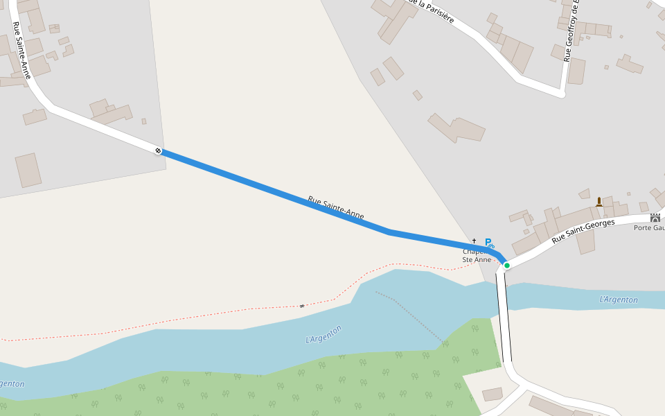 Rue Sainte-Anne walking route map in Argentonnay