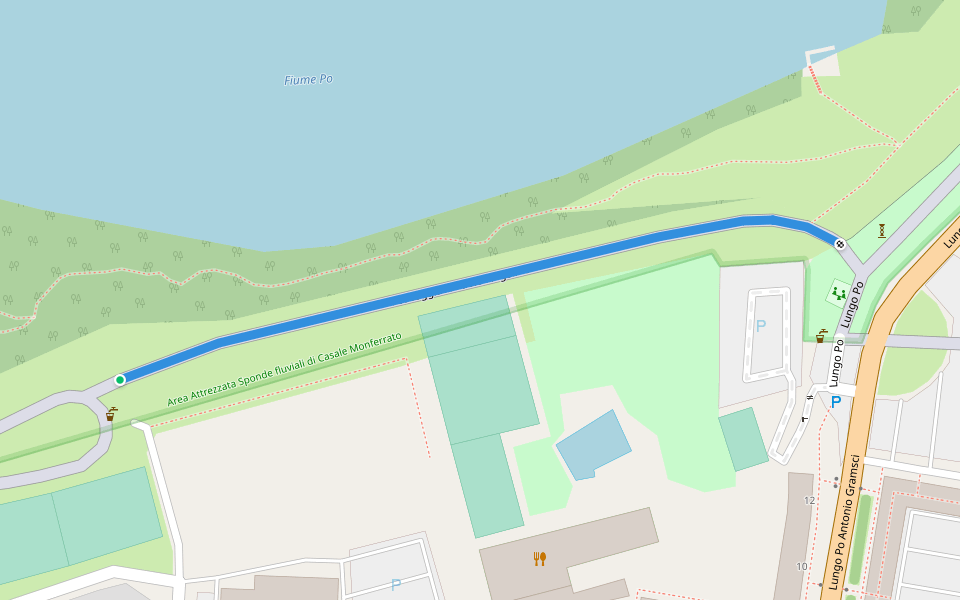 Passeggiata Paolo Angelino walking route map in Casale Monferrato
