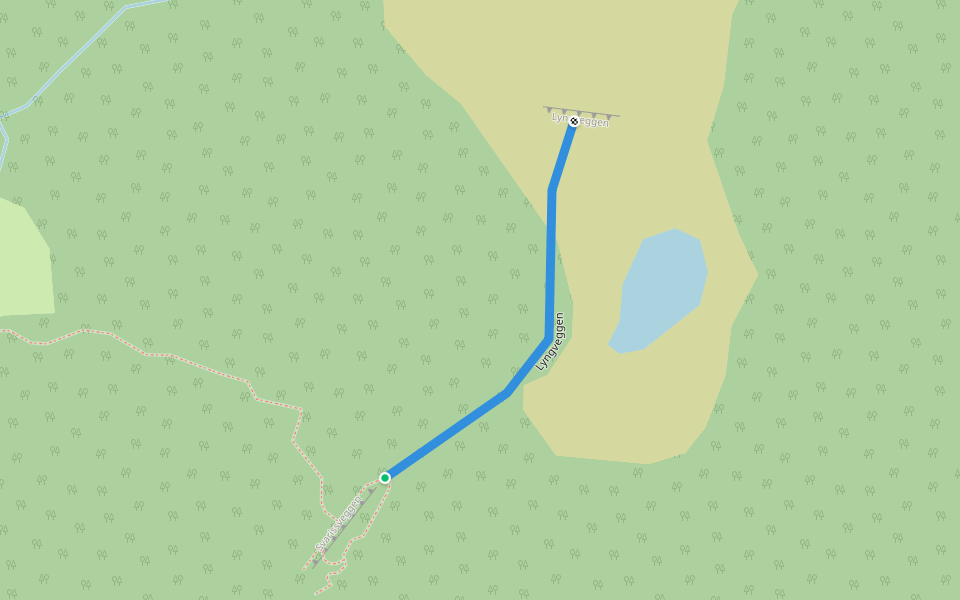 Lyngveggen walking route map in Oltedal