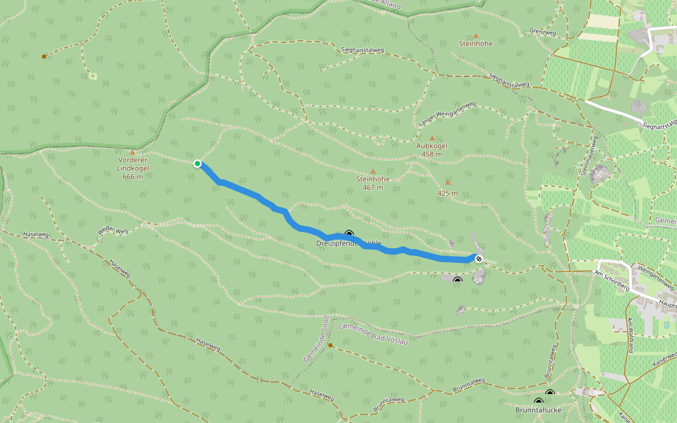 die 3 Zipfenden walking route map in Sooß