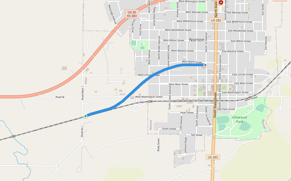 Former NKCR RR walking route map in Norton