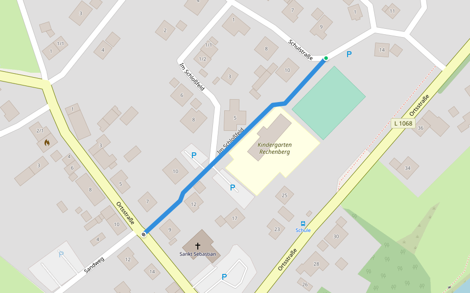 Im Schloßfeld walking route map in Stimpfach