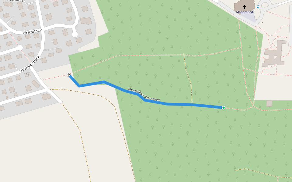 ehemaliger Kreuzweg walking route map in Pfaffenhofen an der Roth