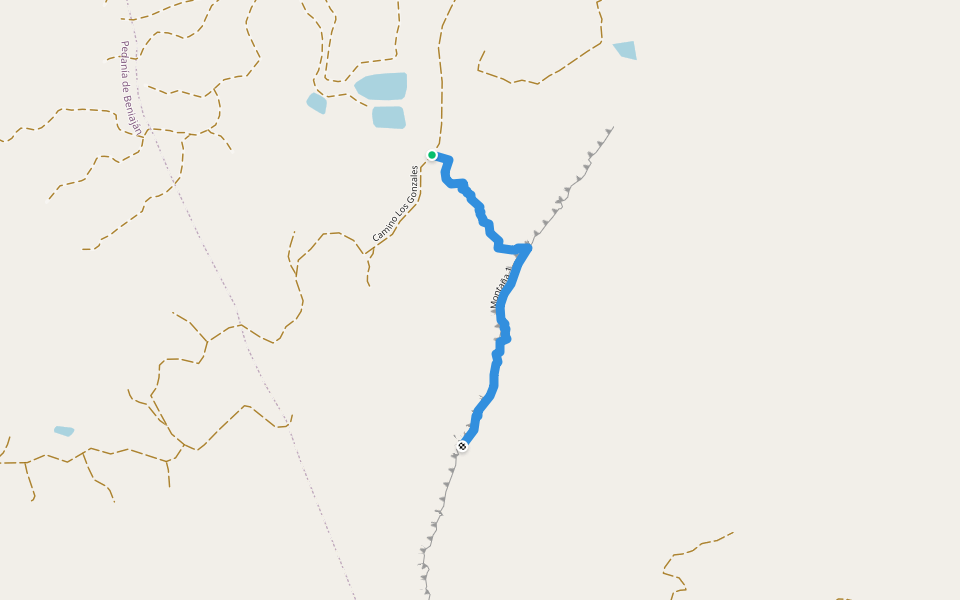 Montaña 1 walking route map in Murcia