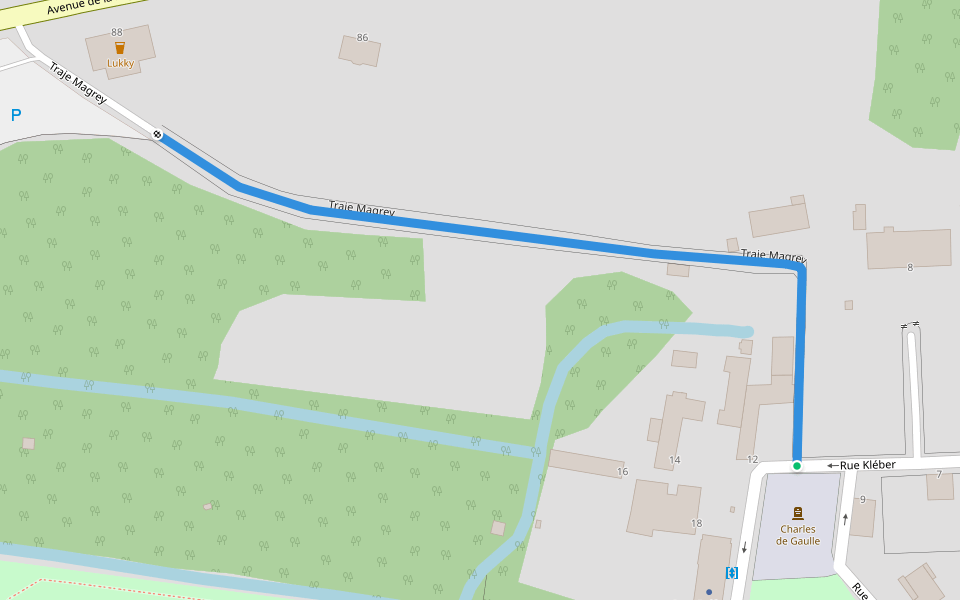 Traje Magrey walking route map in Lure