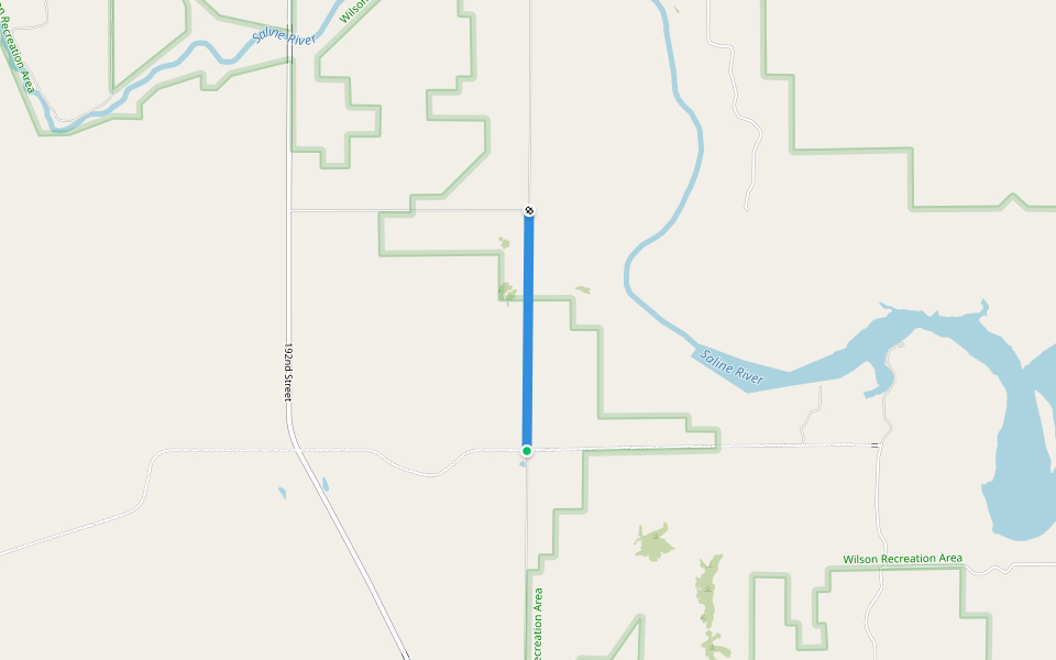 191st Street walking route map in Lucas