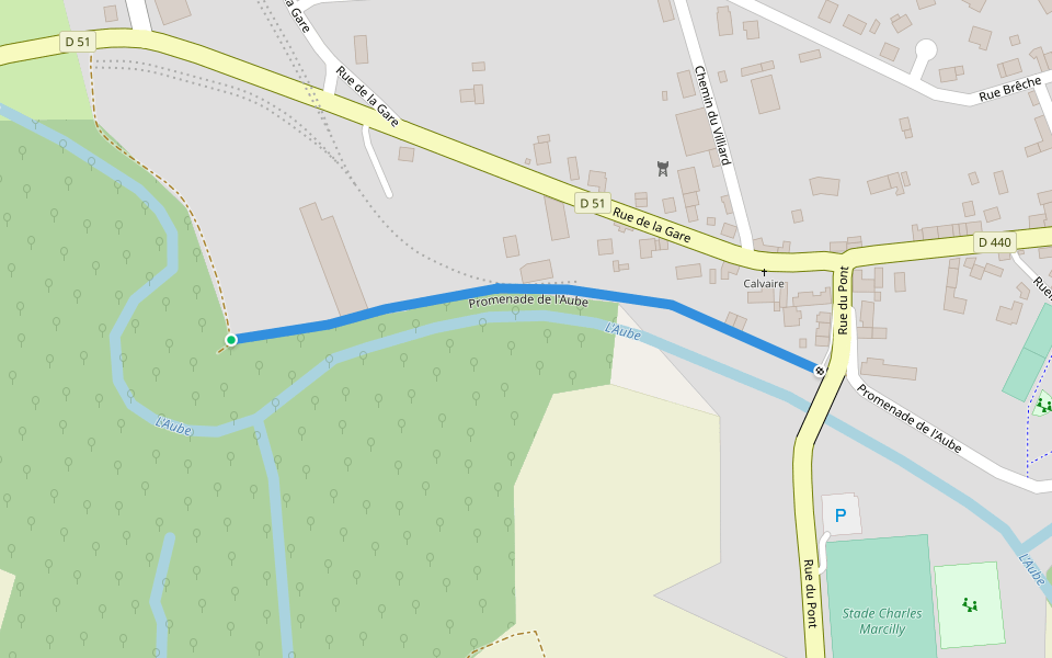 Promenade de l'Aube walking route map in Anglure