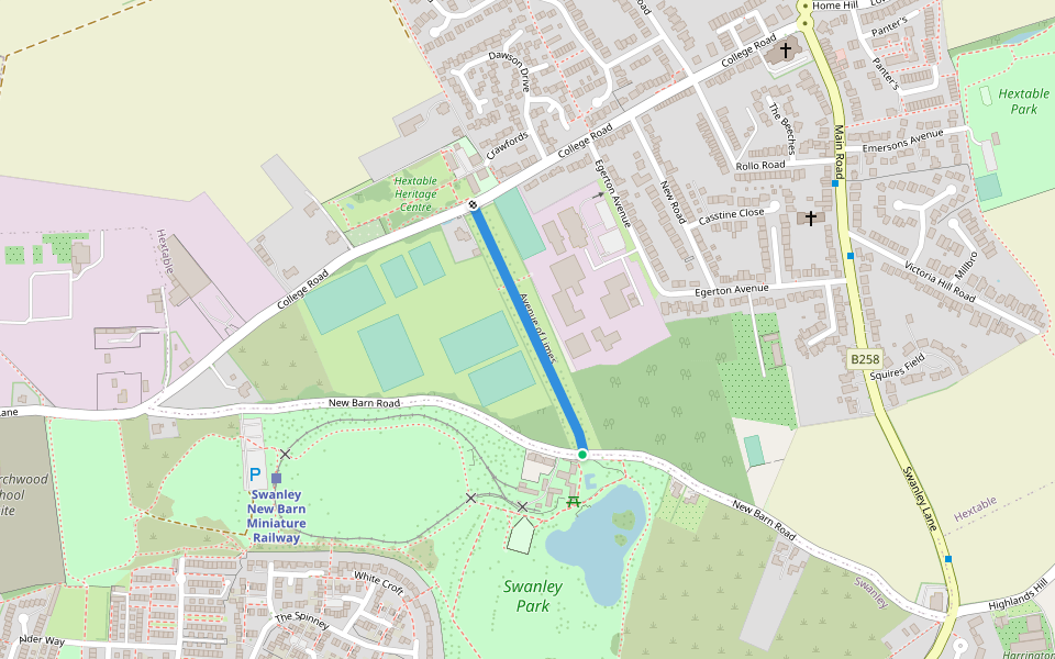 Avenue of Limes walking route map in Swanley
