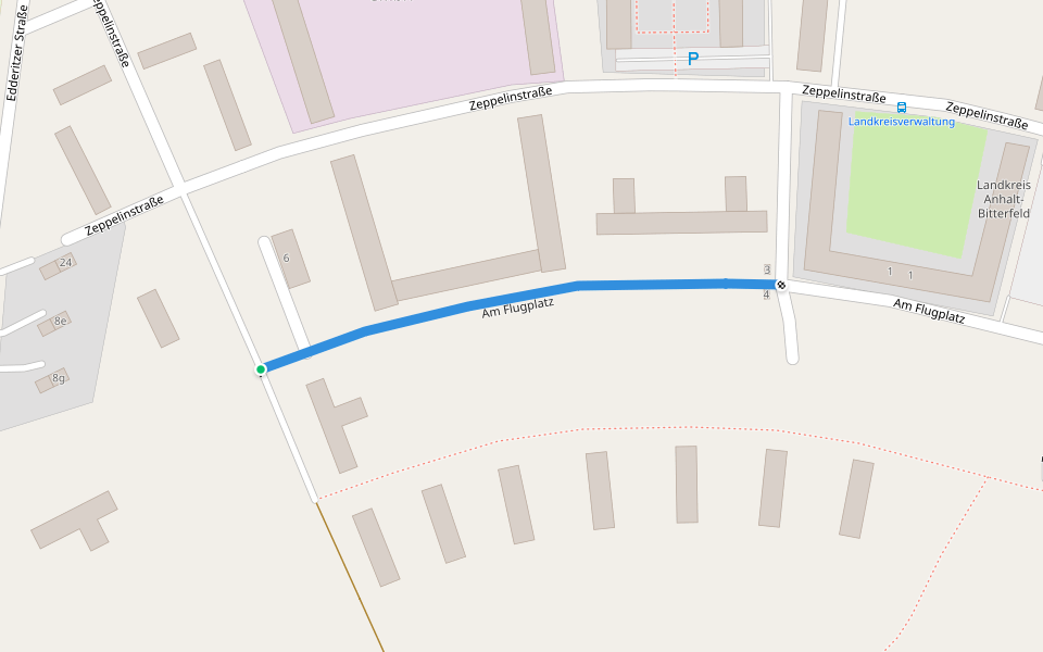 Am Flugplatz walking route map in Köthen (Anhalt)