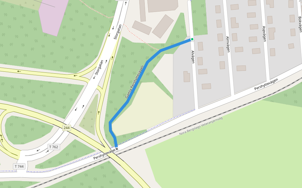 Gamla Pershyttevägen walking route map in Nora